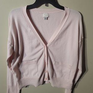 a new day pink button cardigan sweater size m